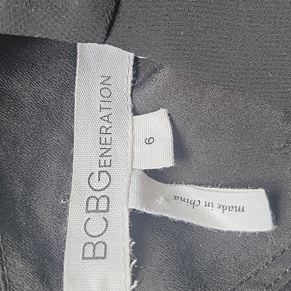 BCBGENERATION Sz 6 Mini Romper Skort Layered Open Back Sheer Black - Picture 11 of 13